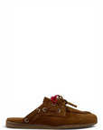 Suede Lace-up Clogs - Hanna