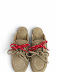 Suede Lace-up Clogs - Hanna