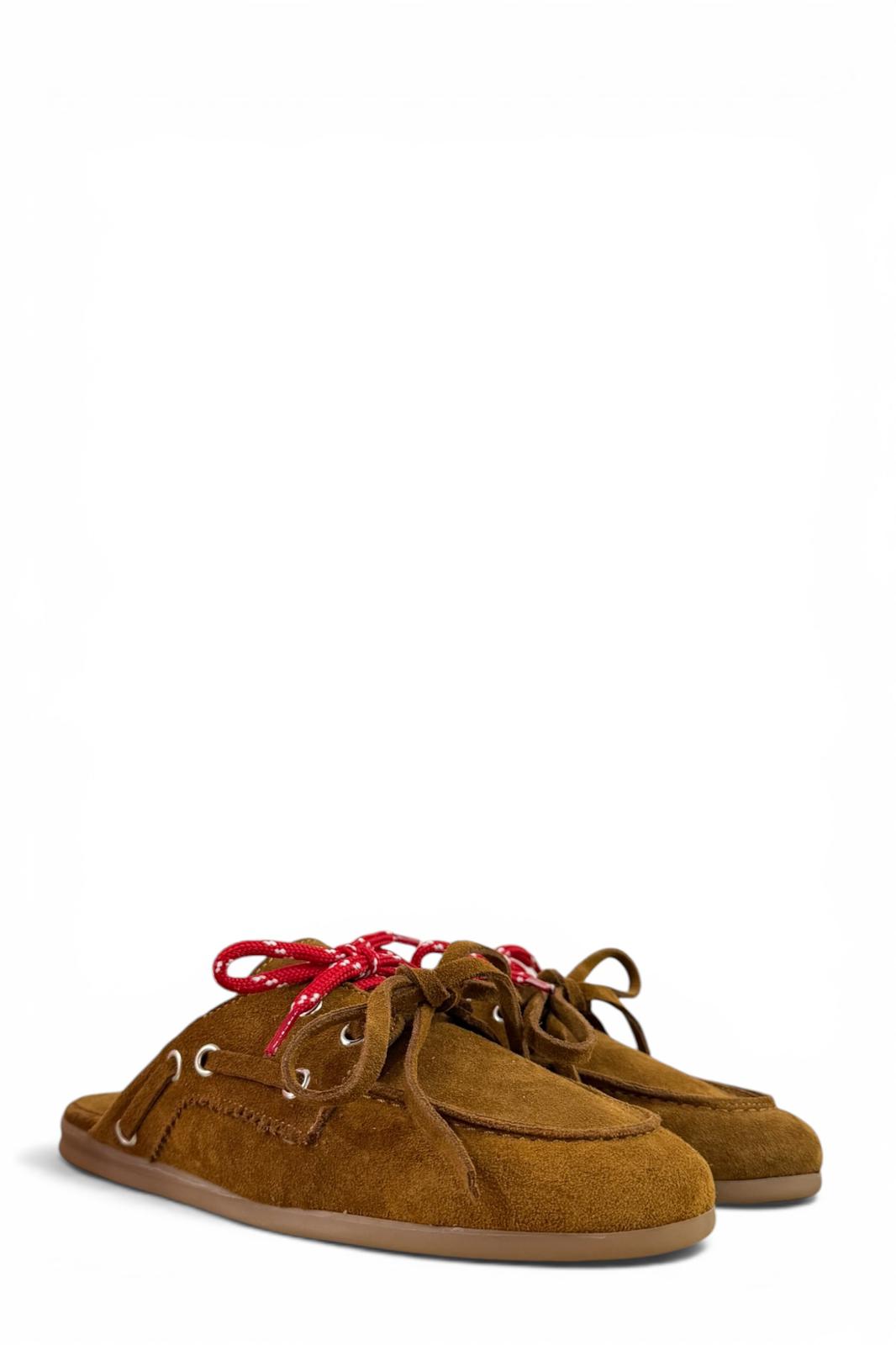 Suede Lace-up Clogs - Hanna