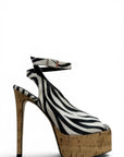 Sandale peep toe à talon en cuir - Bea