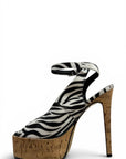 Sandale peep toe à talon en cuir - Bea