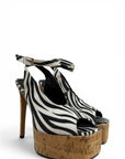 Sandale peep toe à talon en cuir - Bea