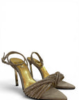 Sandalo a fascia con tacco in camoscio taupe - Kiwi