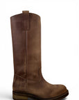 Stivale alto con bande laterali in nabuk taupe - Marty