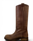 Stivale alto con bande laterali in nabuk taupe - Marty