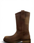 Stivaletto con bande laterali in pelle taupe - Marty low
