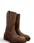 Stivaletto con bande laterali in pelle taupe - Marty low
