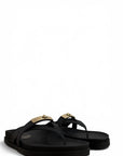 Sandalo infradito in pelle nero - Eleonor