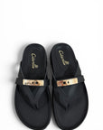 Sandalo infradito in pelle nero - Eleonor