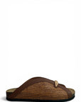 Sabot in raffia con dettaglio oro - Allis