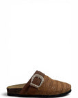 Sabot con fibbia in raffia cuoio - Aida