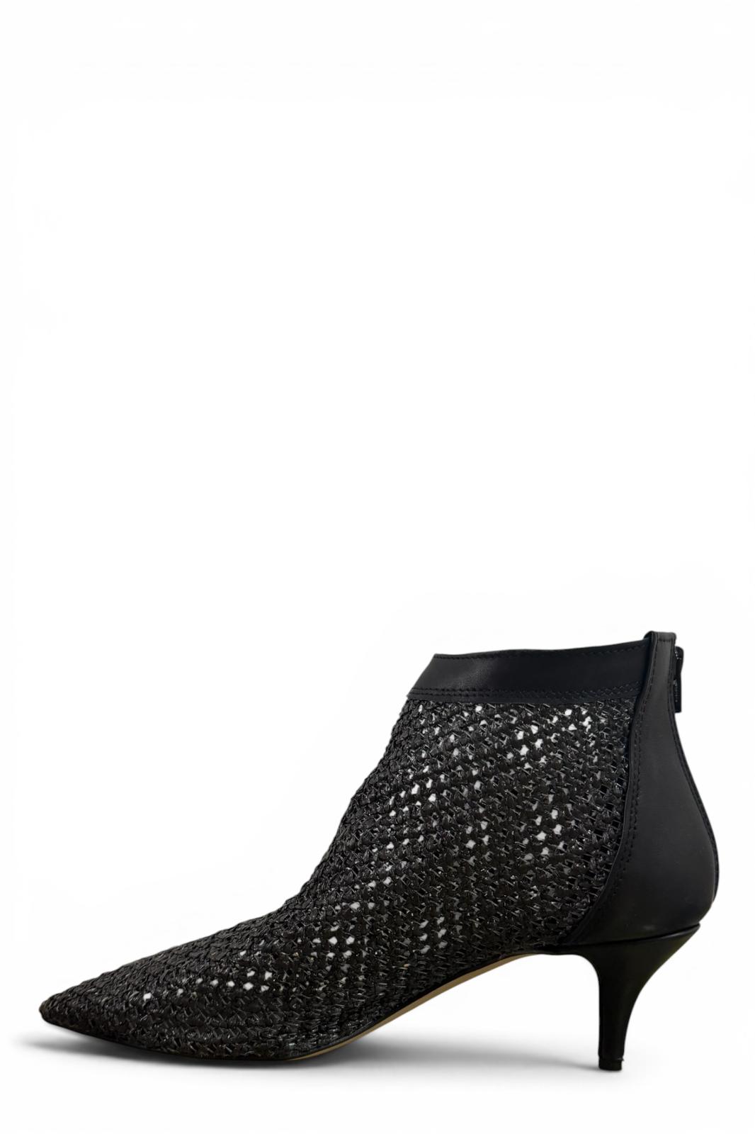 Tronchetto in raffia nero - Jess