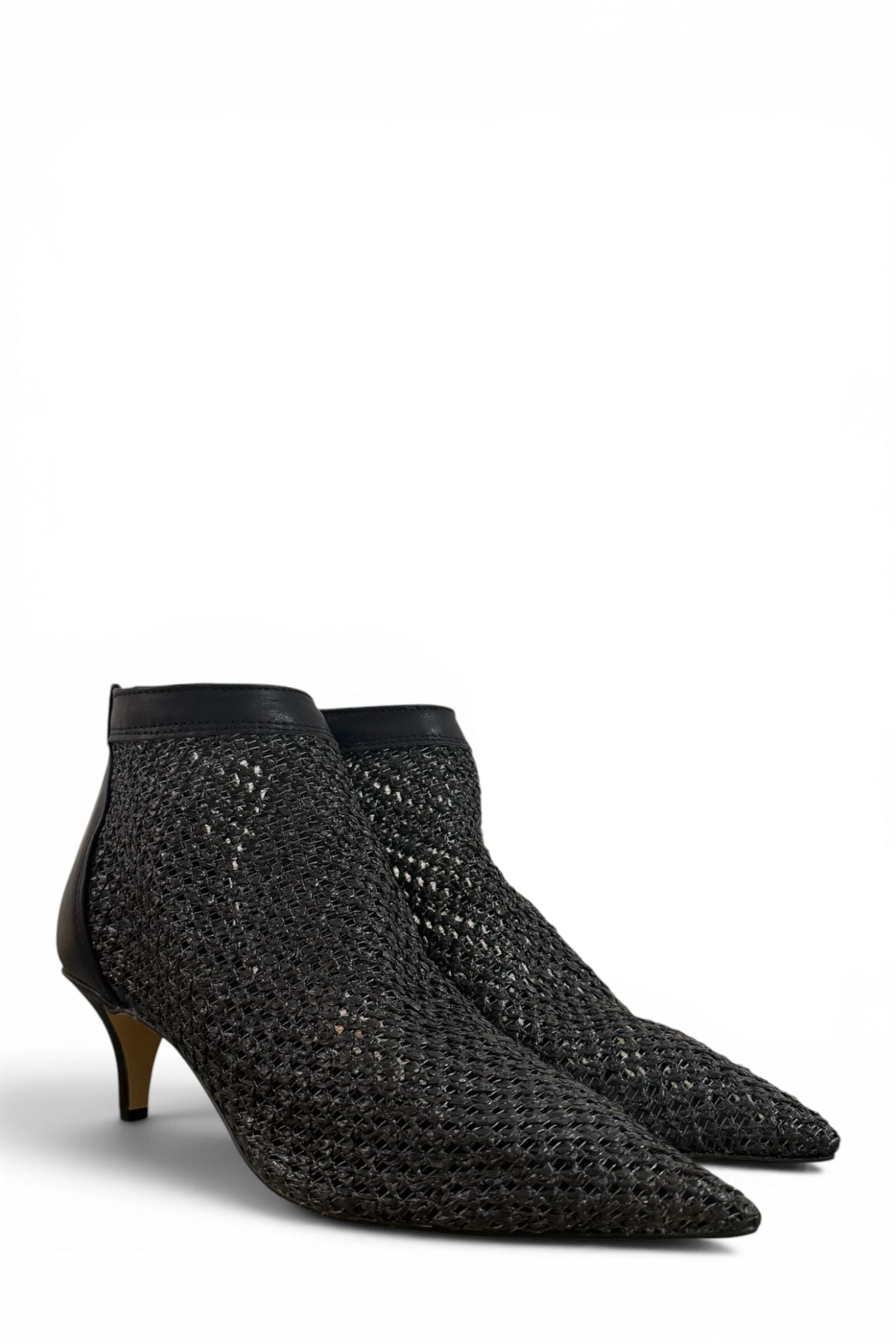 Tronchetto in raffia nero - Jess