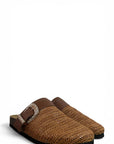 Sabot con fibbia in raffia cuoio - Aida
