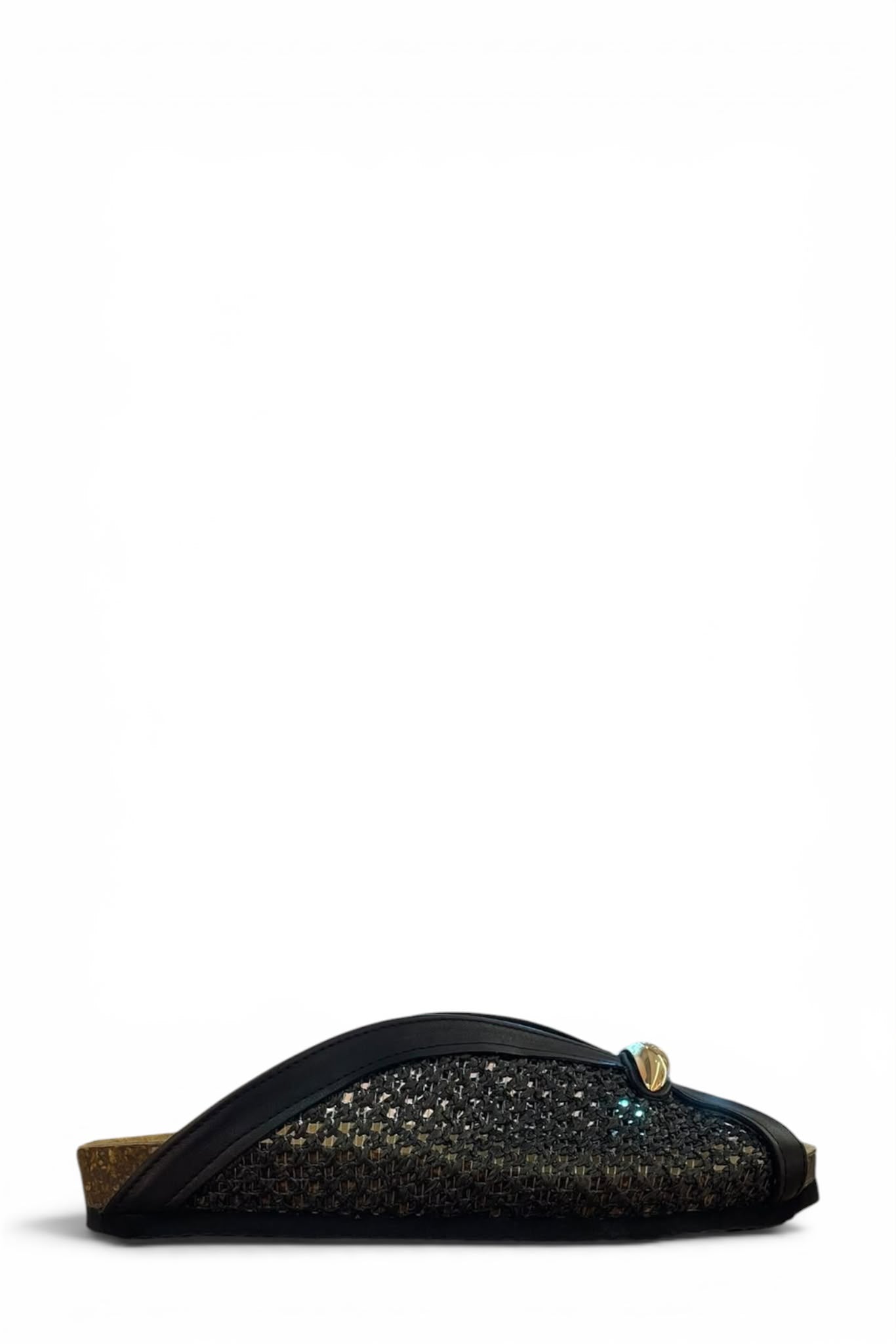 Sabot in raffia con dettaglio oro - Allis