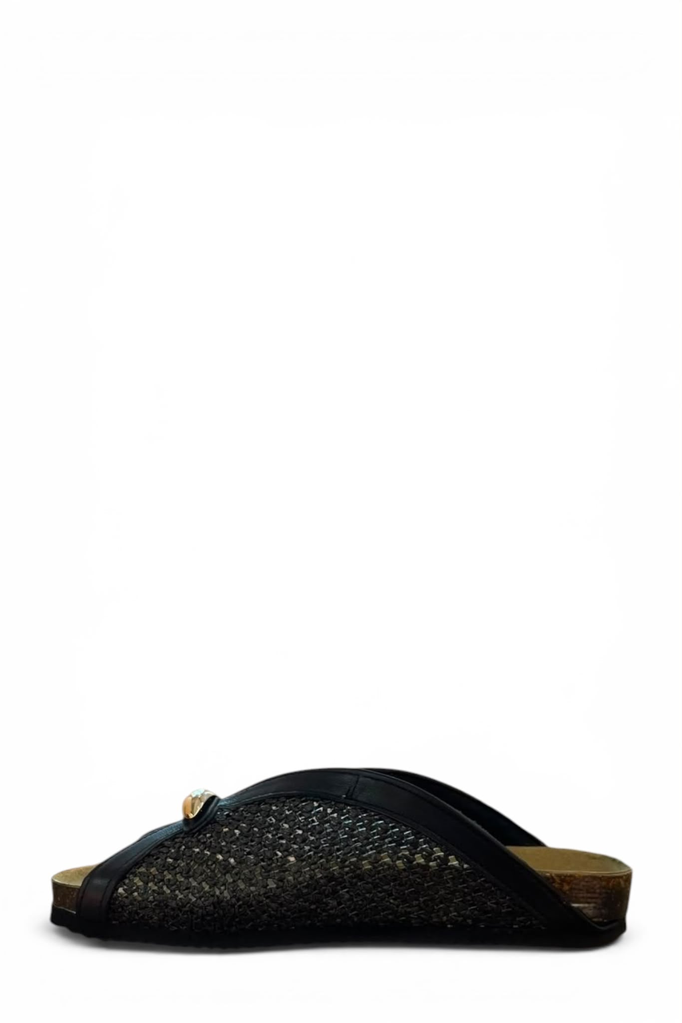 Sabot in raffia con dettaglio oro - Allis