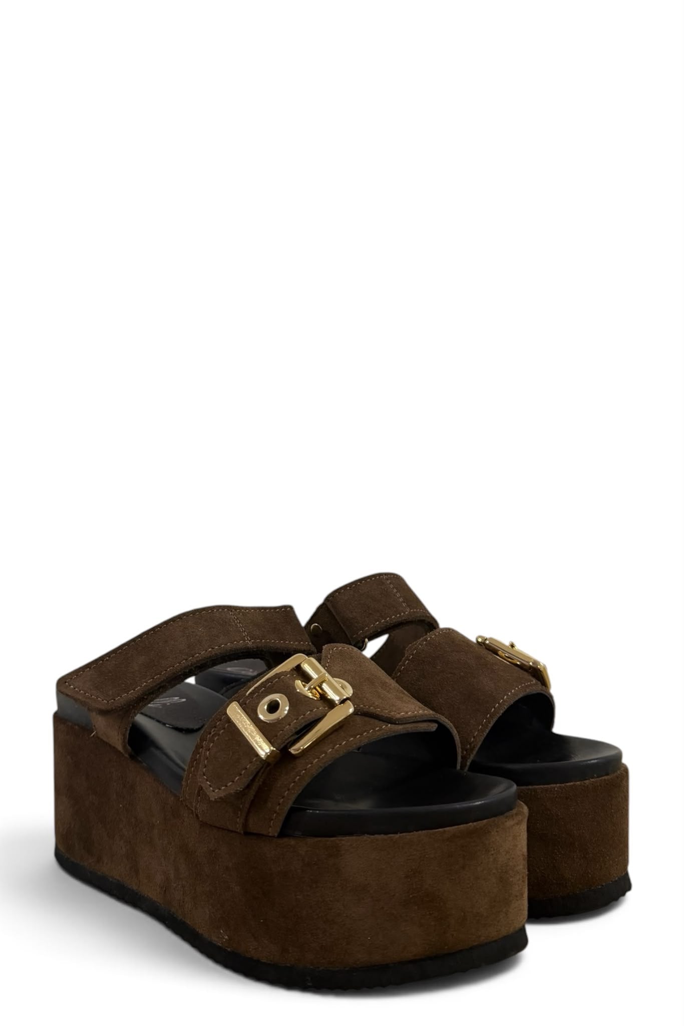 Zeppa in camoscio marrone - Luna