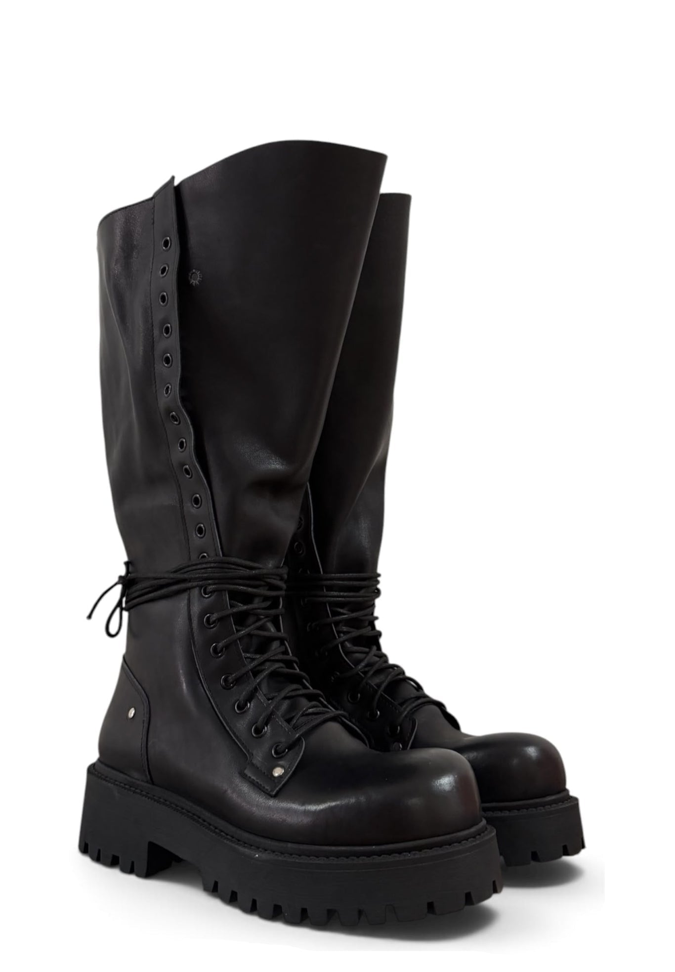 Anfibio alto in pelle nero - Clarissa PRE ORDER