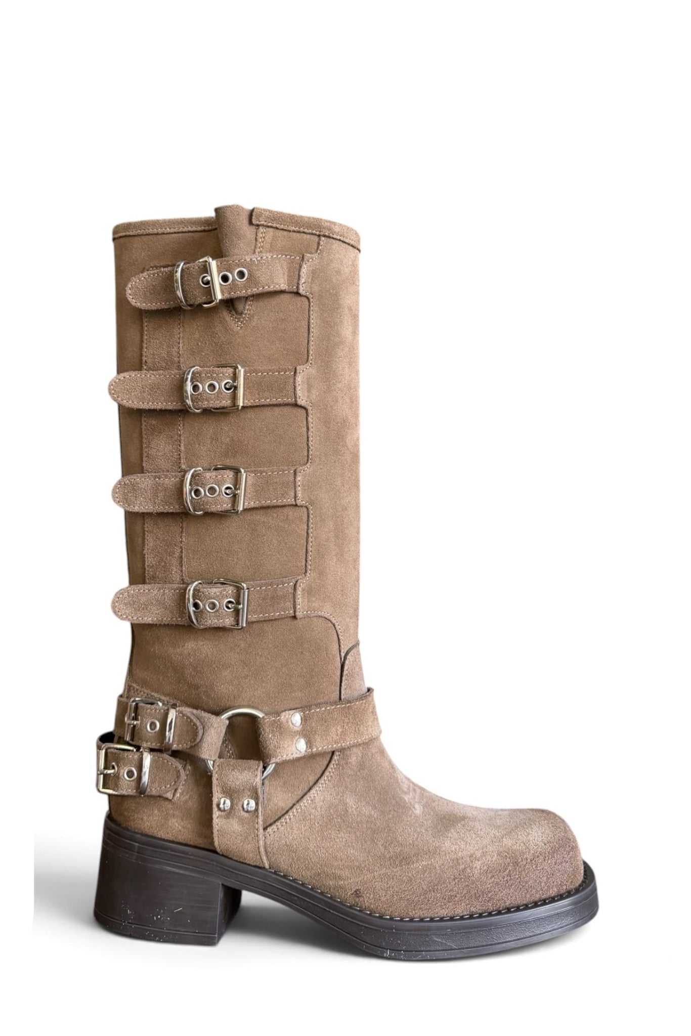 Amphibious boot with Sullivan buckles brown - Giuly