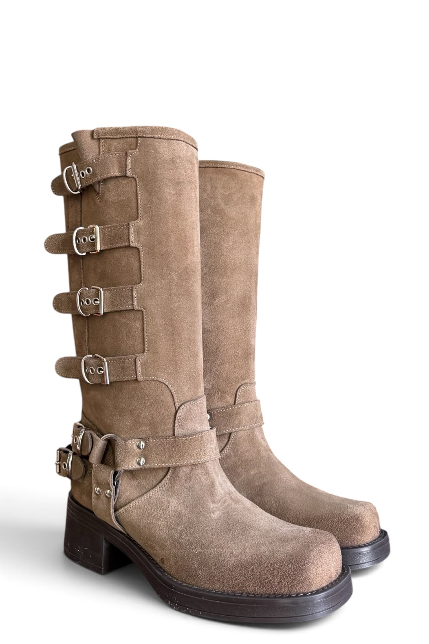 Amphibious boot with Sullivan buckles brown - Giuly