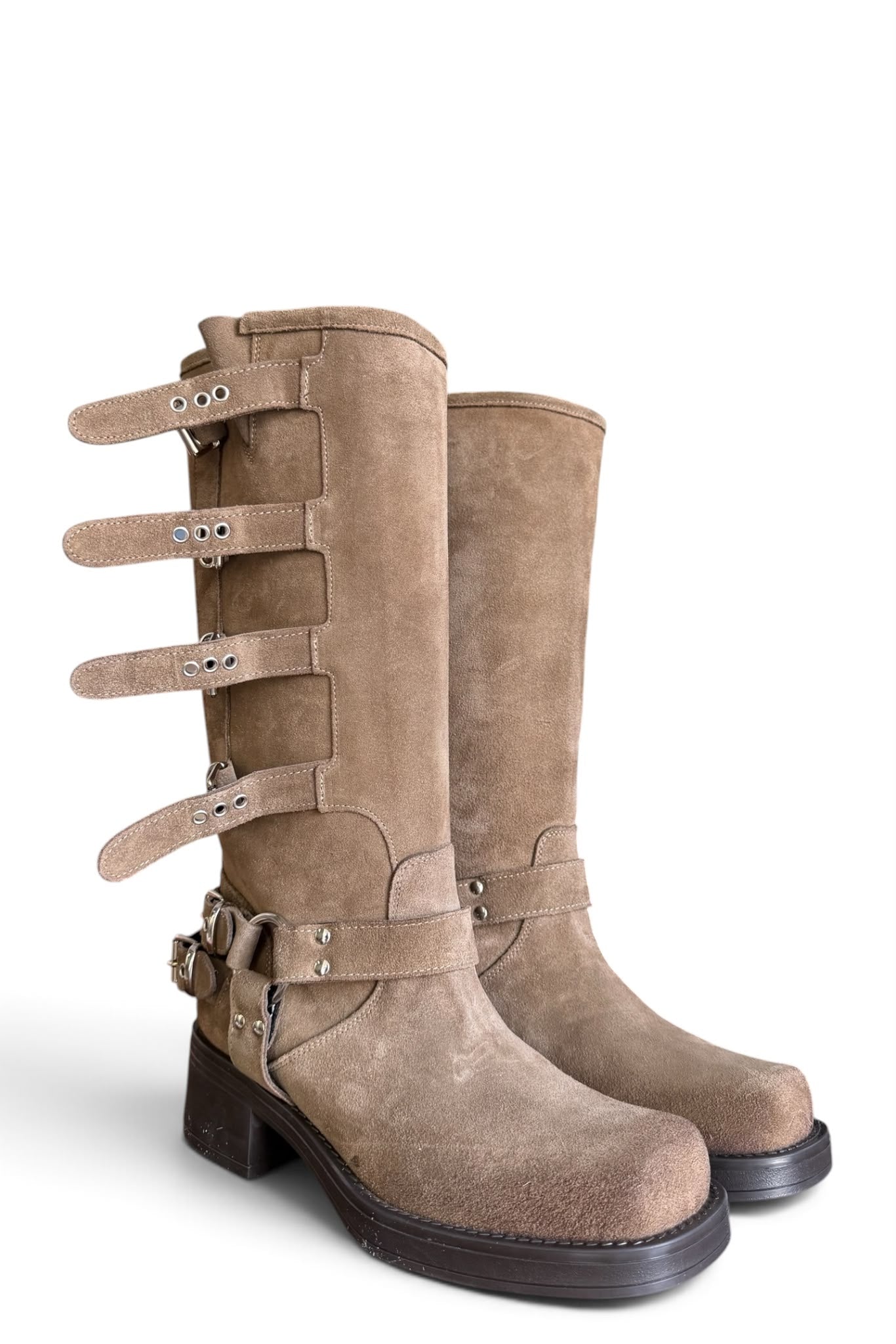 Amphibious boot with Sullivan buckles brown - Giuly