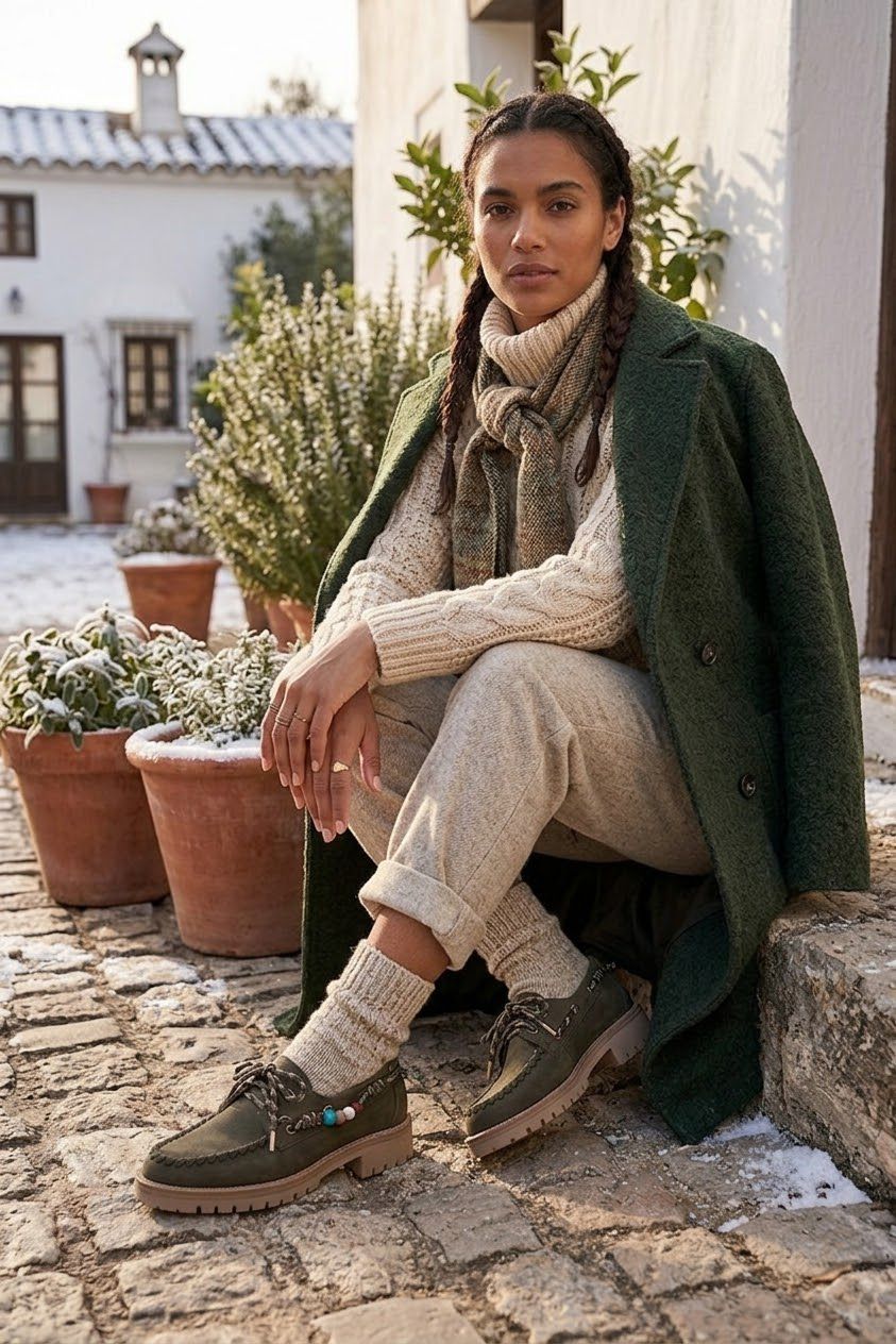 Mocassino in camoscio taupe - Ally