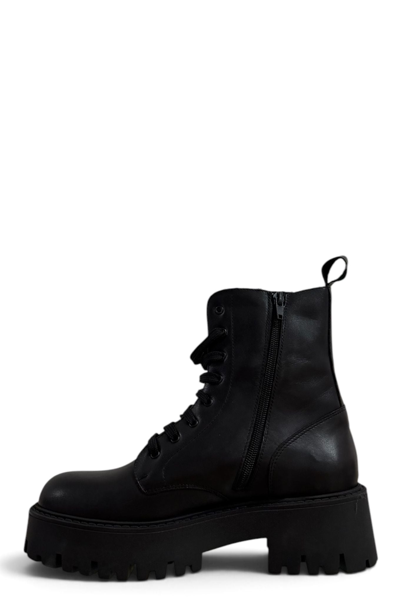 Anfibio basso con lacci in pelle nero - Noah