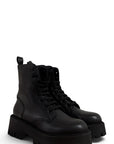 Anfibio basso con lacci in pelle nero - Noah