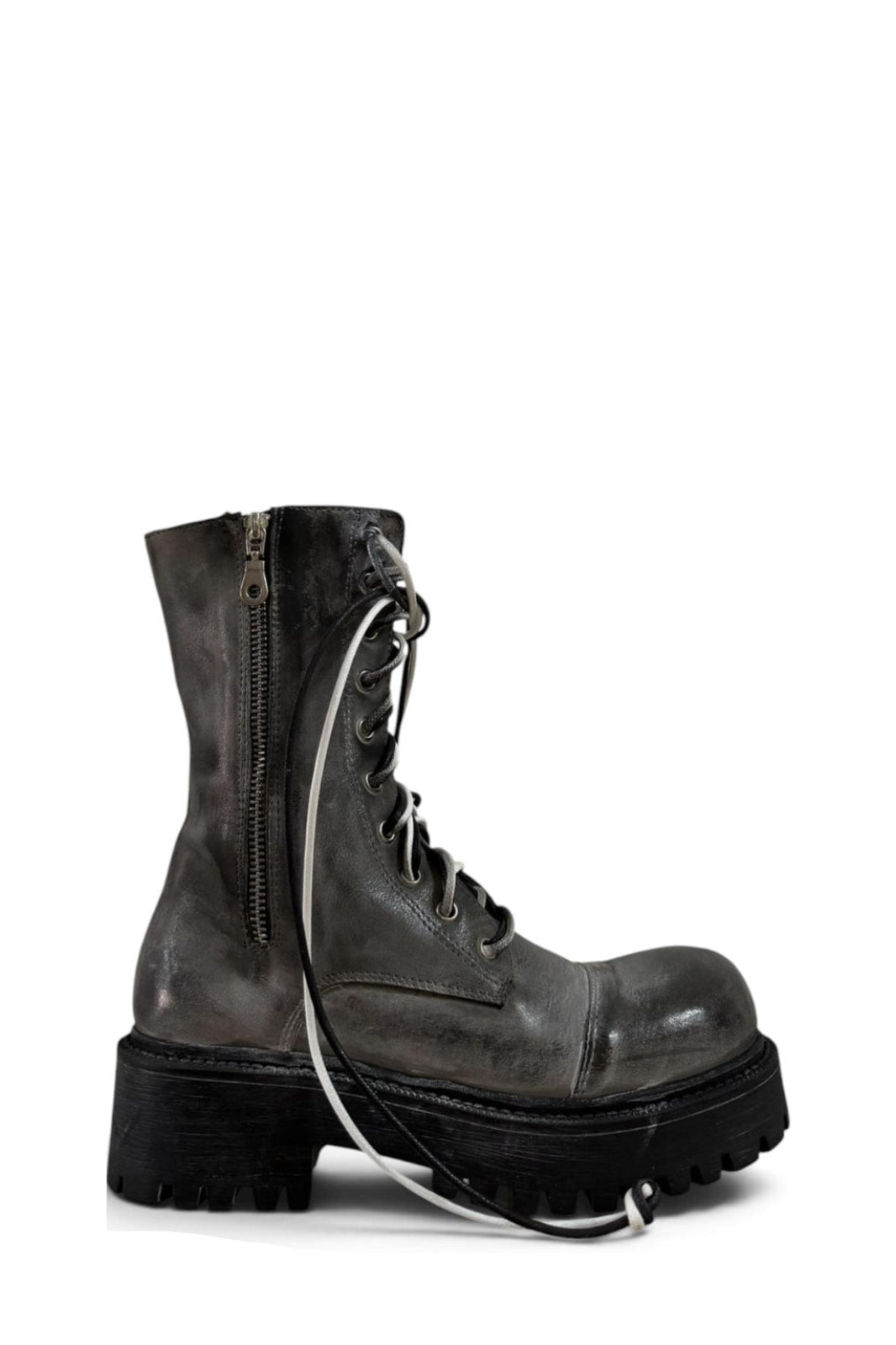 Bottines à double lacet en cuir noir - Royce