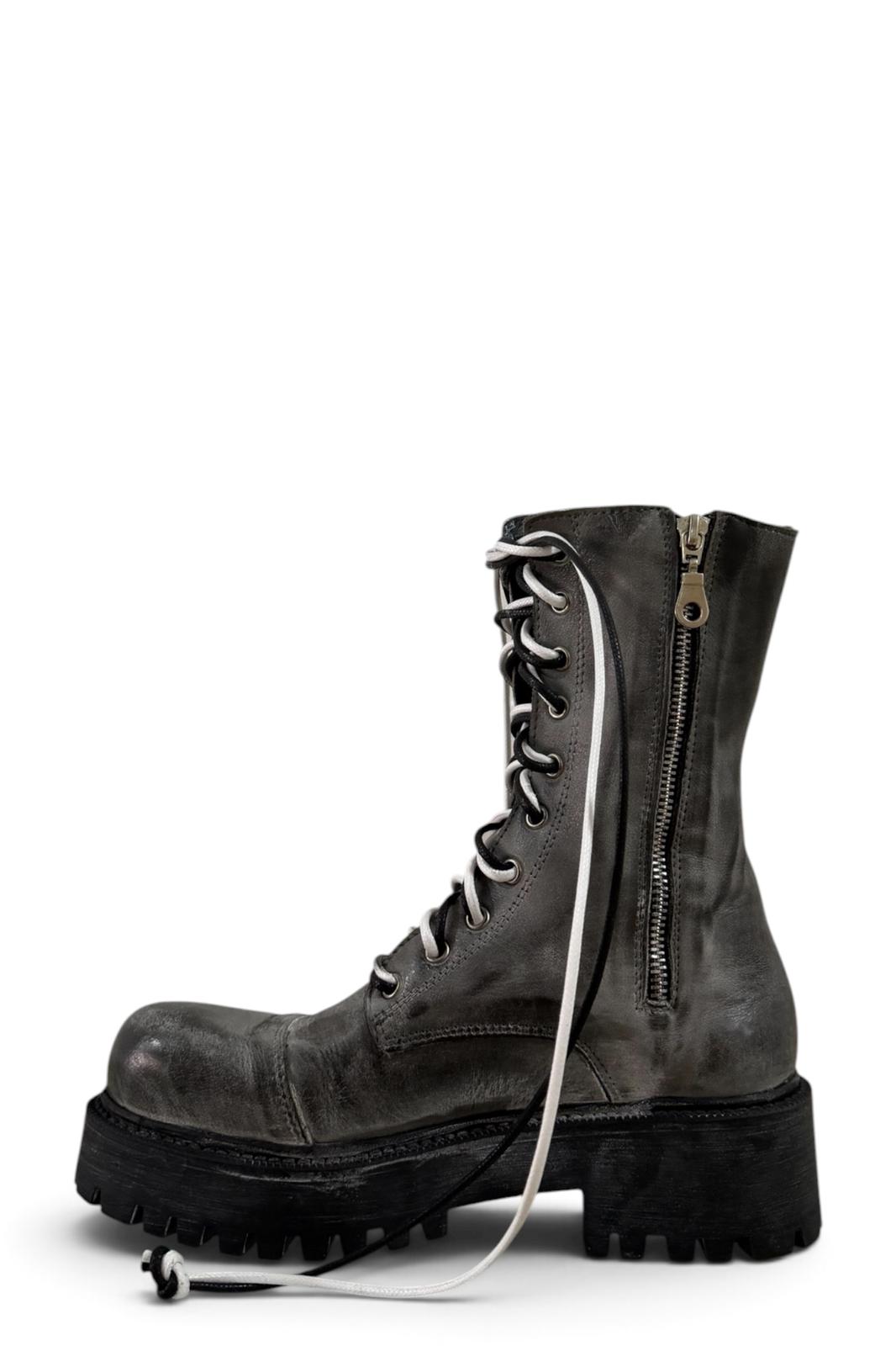 Bottines à double lacet en cuir noir - Royce