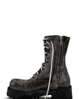 Bottines à double lacet en cuir noir - Royce