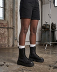 Anfibio con zip in pelle nero - Patty