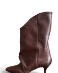 Ankle boot with fold in leather suede - Suele New