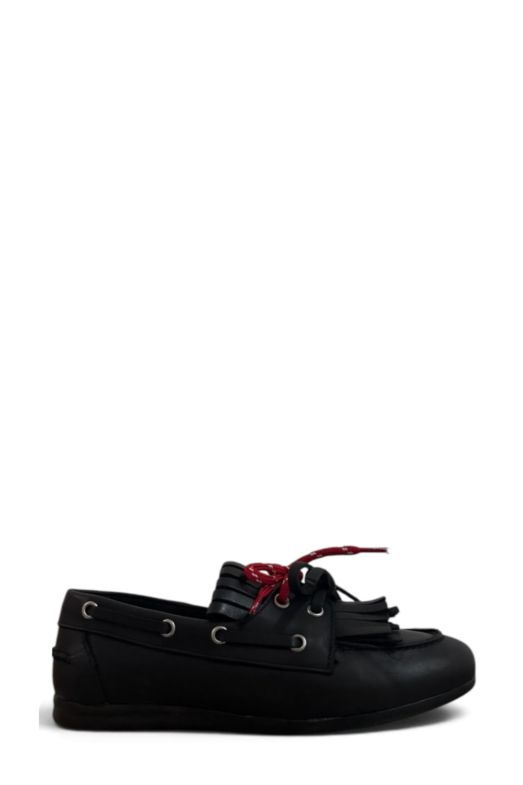 Dark brown suede fringed loafer - Velvet