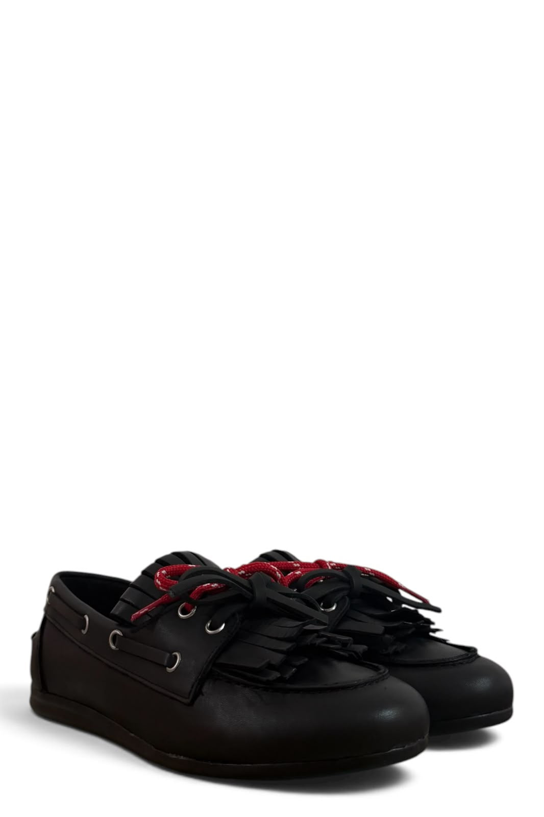 Dark brown suede fringed loafer - Velvet