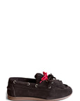 Dark brown suede fringed loafer - Velvet