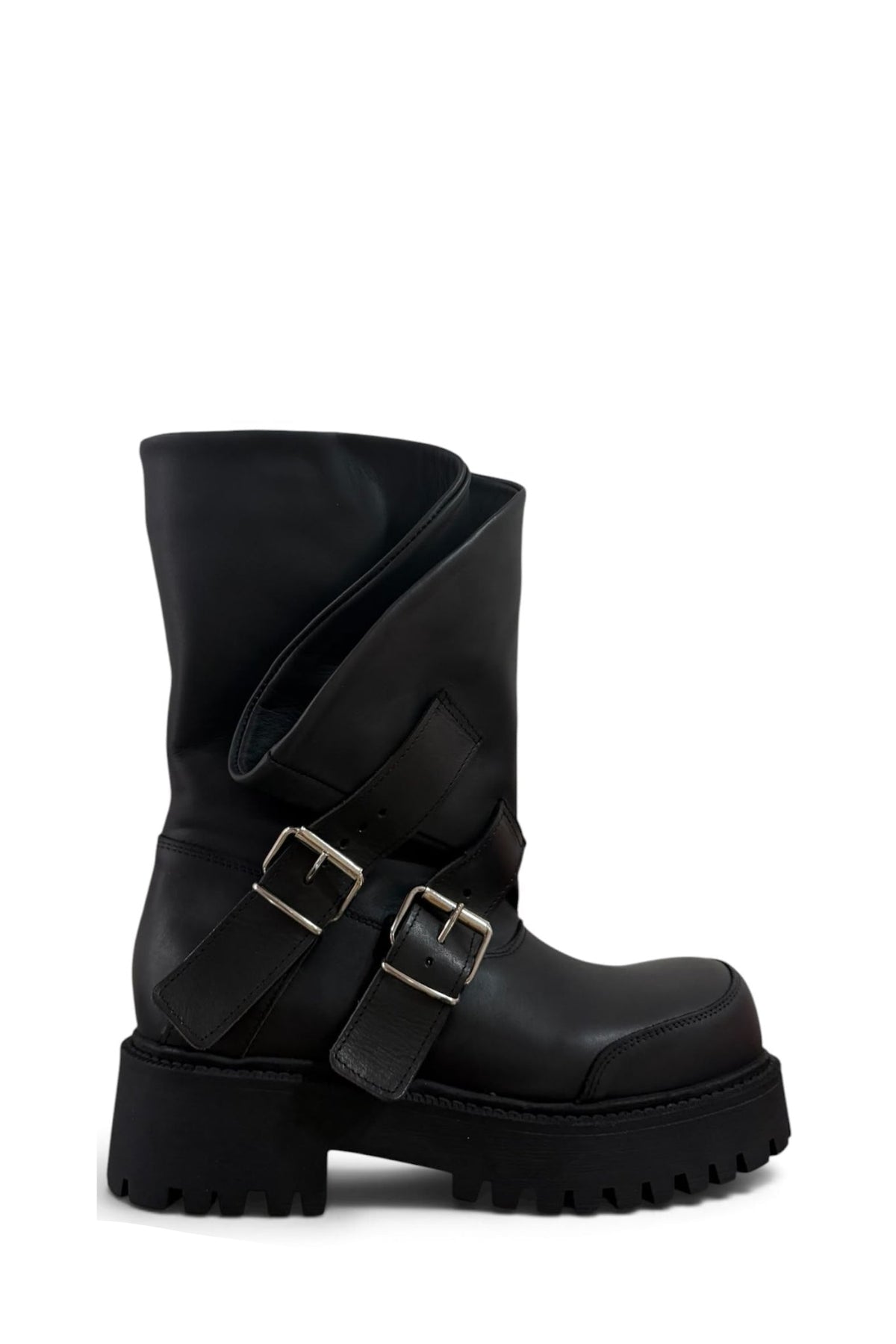 Anfibio con fibbie in pelle nero - Adele