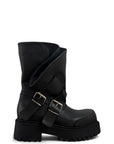 Anfibio con fibbie in pelle nero - Adele