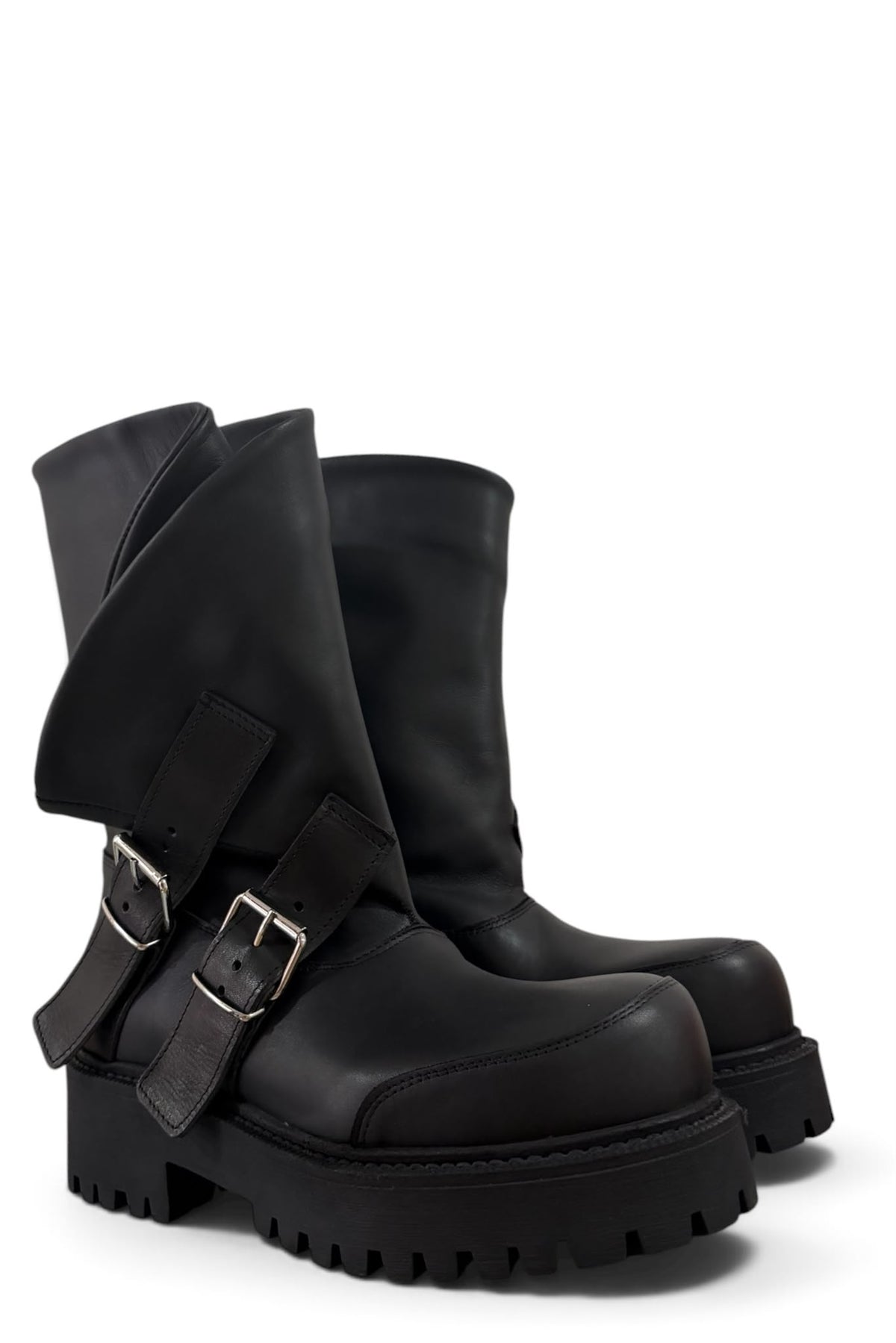 Anfibio con fibbie in pelle nero - Adele