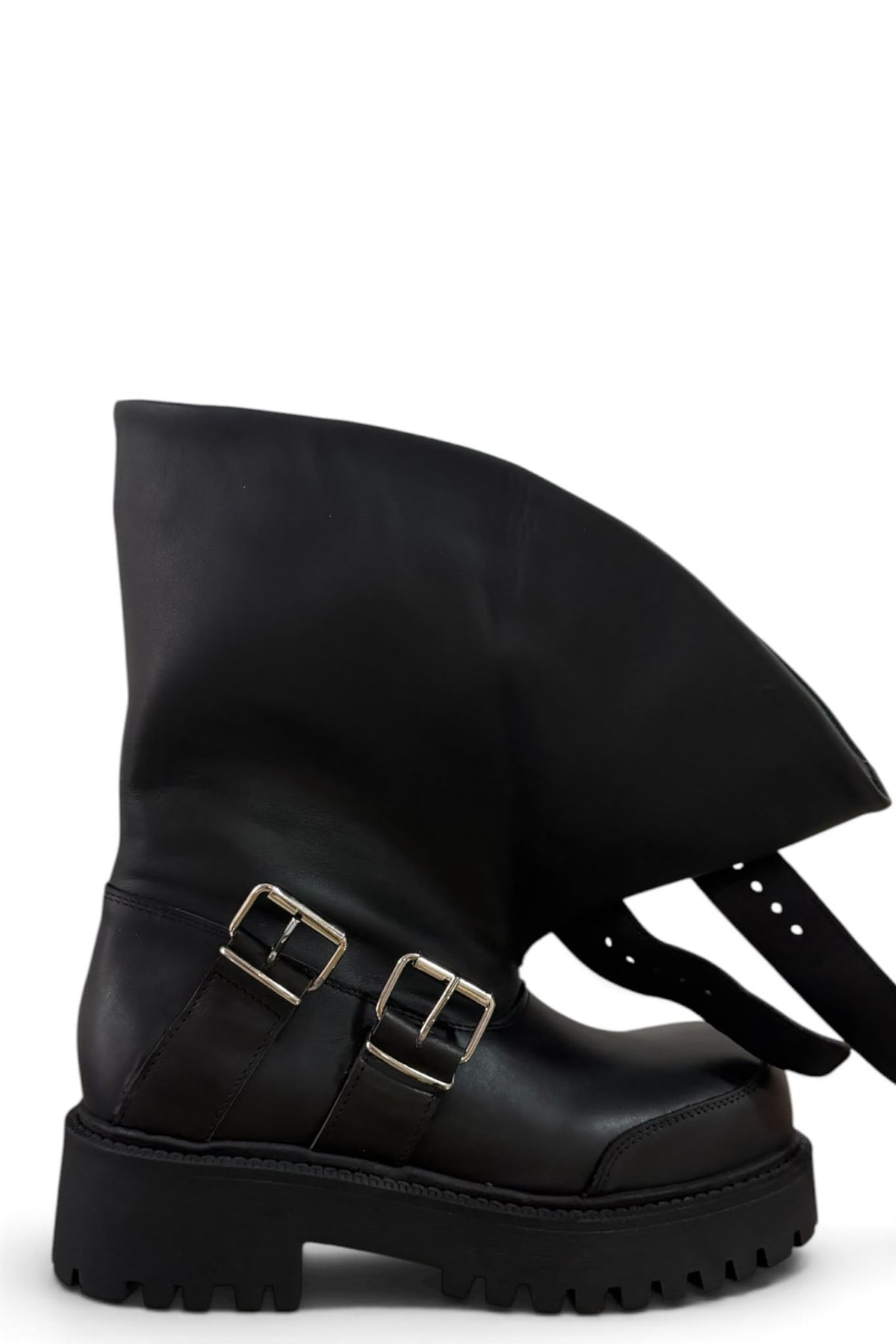 Anfibio con fibbie in pelle nero - Adele