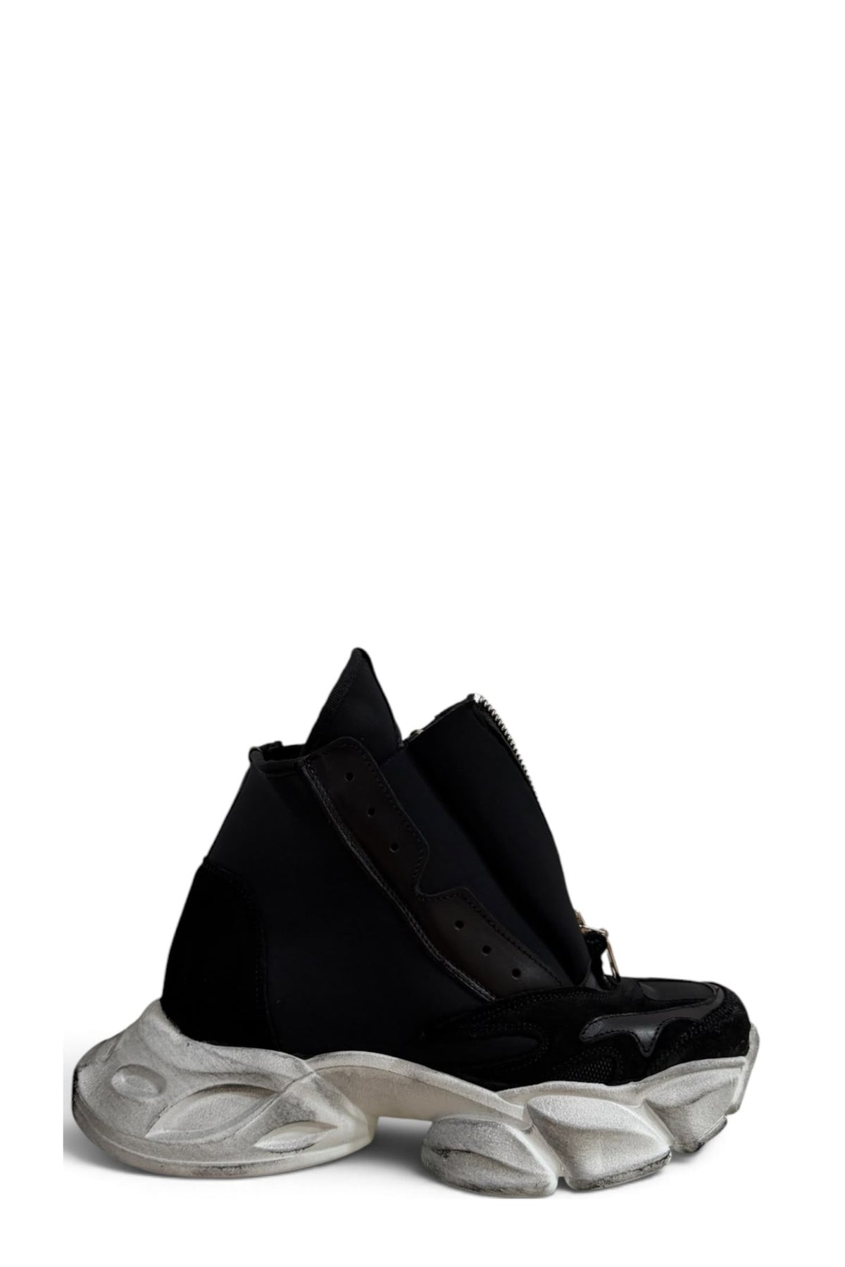 Sneakers scuba in pelle e camoscio nero - Cecily