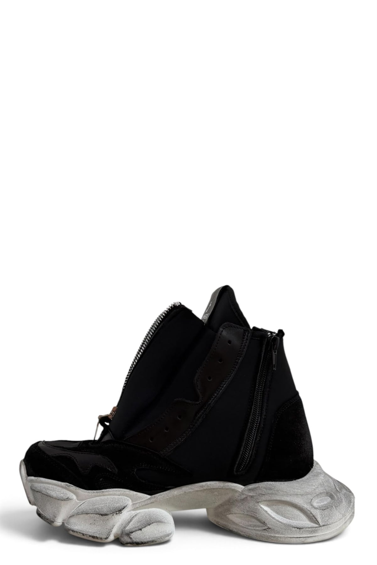 Sneakers scuba in pelle e camoscio nero - Cecily