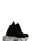 Sneakers scuba in pelle e camoscio nero - Cecily