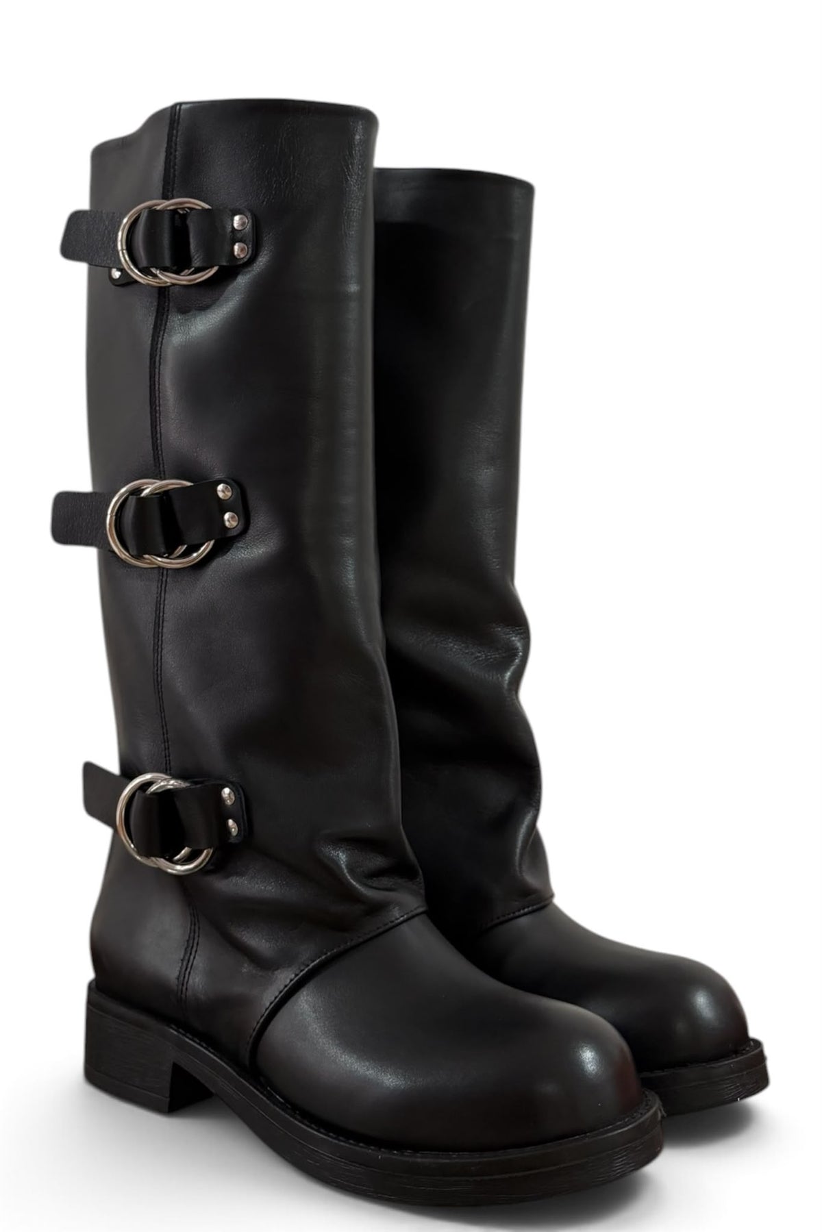 Anfibio con fibbie in pelle nero - Raven