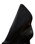 Stivaletto con taglio asimmetrico in pelle nero - Elektra