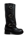 Anfibio con fibbie in pelle nero - Raven