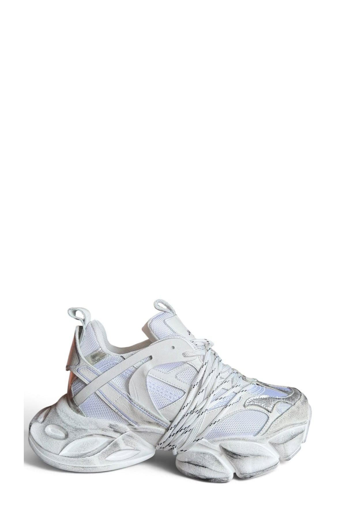 Sneakers ape bianco e grigio spazzolato - Madison