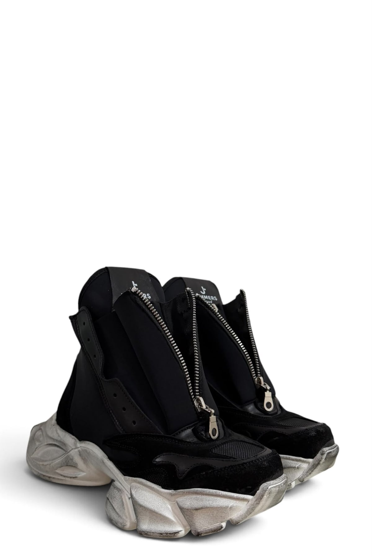 Sneakers scuba in pelle e camoscio nero - Cecily