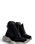 Sneakers scuba in pelle e camoscio nero - Cecily