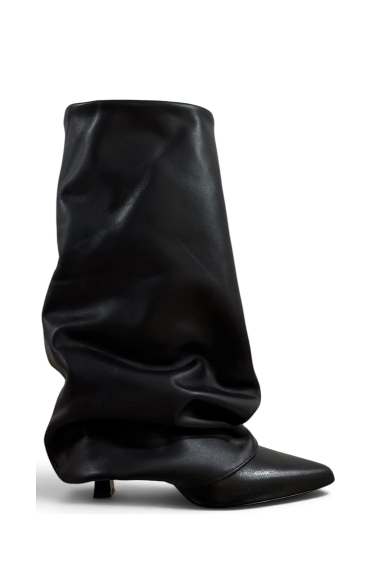 Stivale con piegone in pelle nero - Melissa